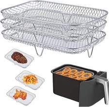 3Pcs Air Fryer Grill Rack for Ninja Dual Zone Air Fryer AF451UK/AF300UK/AF400UK