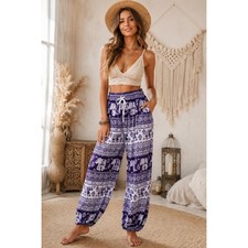 Kathmandu Purple Elephant Print Harem Pants F...
