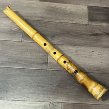 Shakuhachi 5 Hole Bamboo Flute 51-52cm Natural Wood Tone Instrument Used