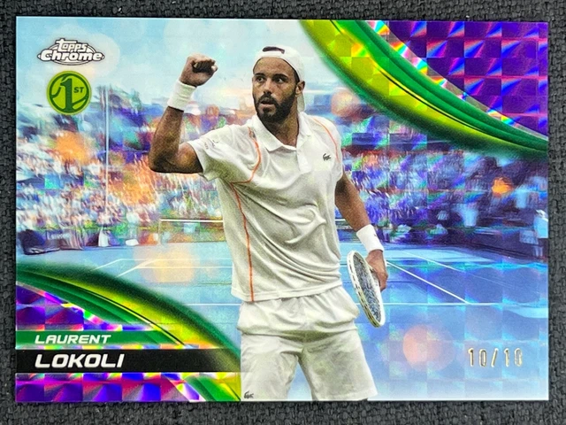 2025 Topps Chrome Tennis Purple Geometric #271 Laurent Lokoli 1st 10/10
