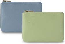 Chelmon PU Leather Coin Purse Pouch Change Holder Small With Zipper for Men Wome