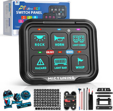 P8 RGB 6 Gang Switch Panel, Upgraded IP67 4 Multifunctions Pulsed Strobe Momenta