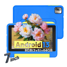 Kids Tablet 7in Android 14 8GB RAM 64GB Tablet Kid Parental Control Shockproof