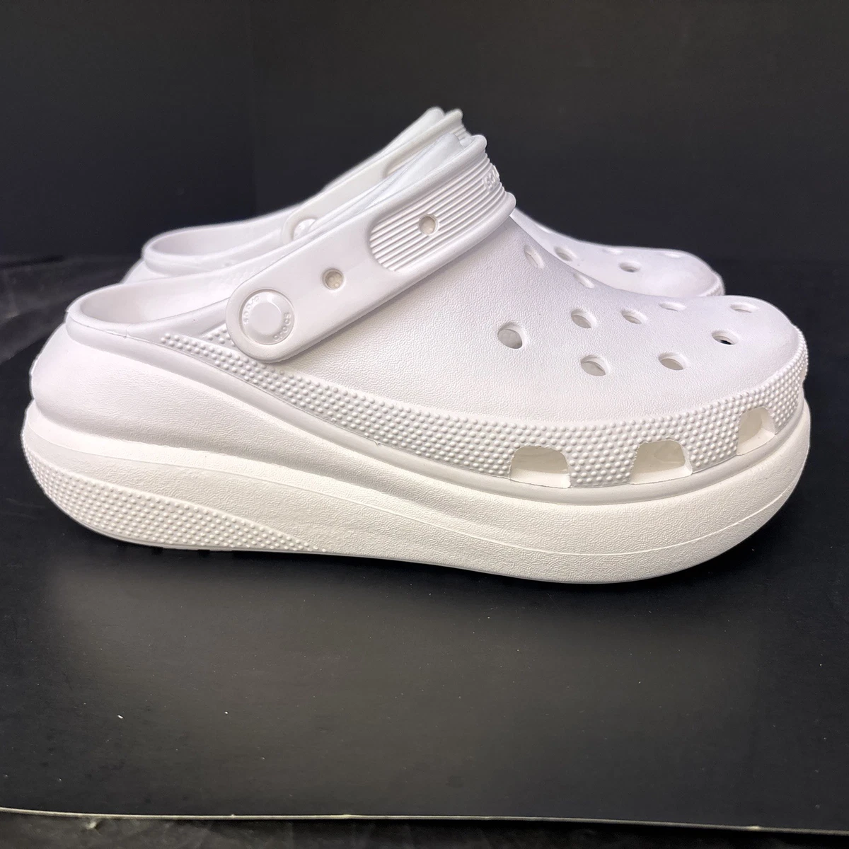 Crocs Classic Crush Platform Clog White Mens 6 Women display picture 1