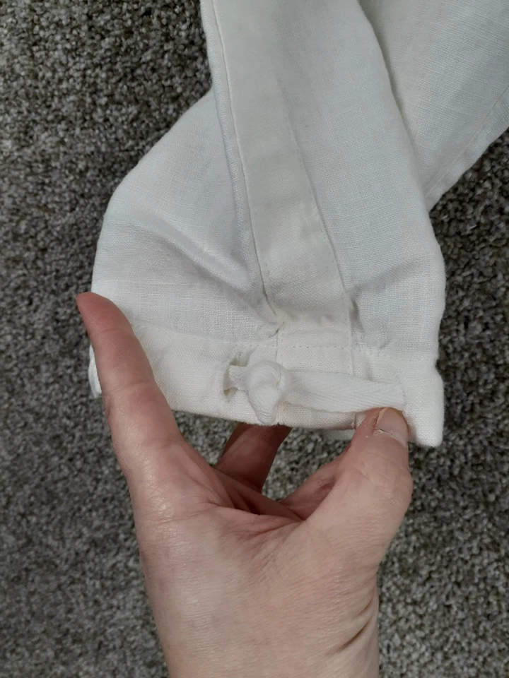 Pantalones cortos de lino Jill para mujer XS pequeños marfil bolsillos tiro medio informales Foto 4 de 4