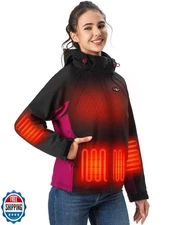 WASOTO Heated Jackets for Women 18400 mAh Battery Pack Lightweight Water-Resi