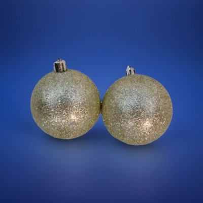 Gold Christmas Ornament Glitter Round Ball Holiday Tree Decor Cute Gifts Circle