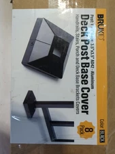 8 Pack Brukid Black Post 1x1 3.5x 3.5 Aluminum Deck Post Base Covers (16 Halves)