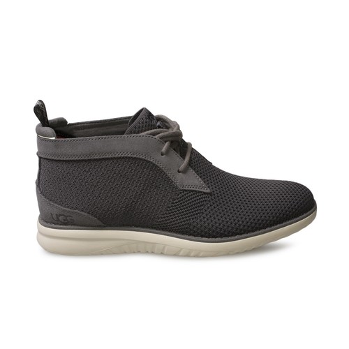 UGG UNION CHUKKA HYPERWEAVE DARK GREY KNIT ANKLE MEN'S BOOTS SIZE US 7.5 NEW
