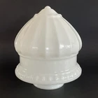 Vintage Rejuvenation Doric Fluted Flush Mount Milk Glass Light Shade 4” Fitter