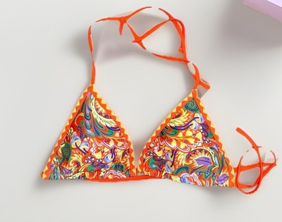 Women's Swimsuits Bikini, Triangle Top Medium NWOT Retro Paisley Print Resort