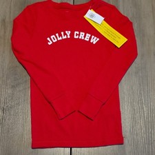 Old Navy Unisex Kids Red Holiday Jolly Crew G...