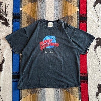 Vintage 90s Planet Hollywood San Diego T-Shirt Size XL Black Faded Made In USA