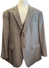OAK HILL Khaki Blue Houndstooth Sport Coat Blazer Size 2XL 52/54.     P17658