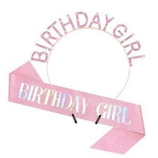 Birthday Girl Tiara Sash Sunglasses for Women, Rose Gold Pink Rose Gold Pink