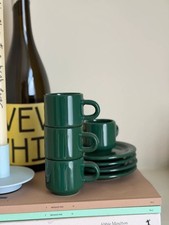 Waechtersbach dunkelgrün gerippt Espressotas...