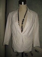 New York Company Women's Cream Single-button Linen Blazer Jacket Top 6 NWoT