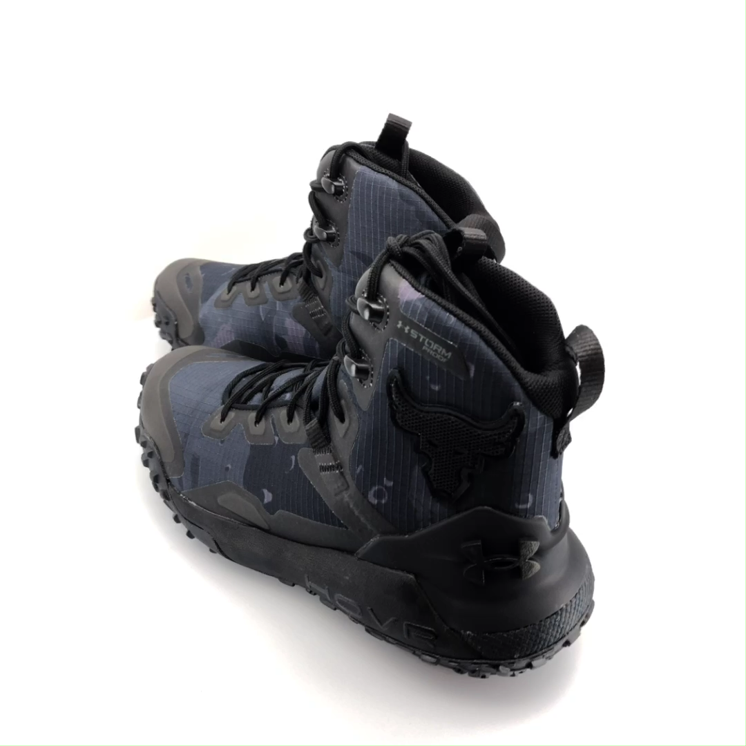 [わーた] under armour project rock Under Armour Project Rock x HOVR Dawn Black Boots (var sizes