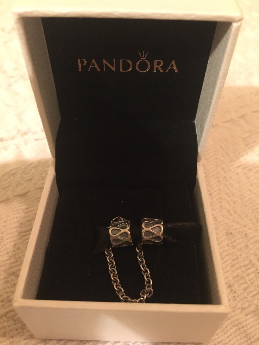 Genuine Authentic Pandora Silver Teardrop Safety Chain Charm