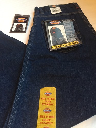 DICKIES Boys JEANS Size: 14 New SHIP FREE Pants BLUE Straight Leg LOOSE Fit - Picture 3 of 12