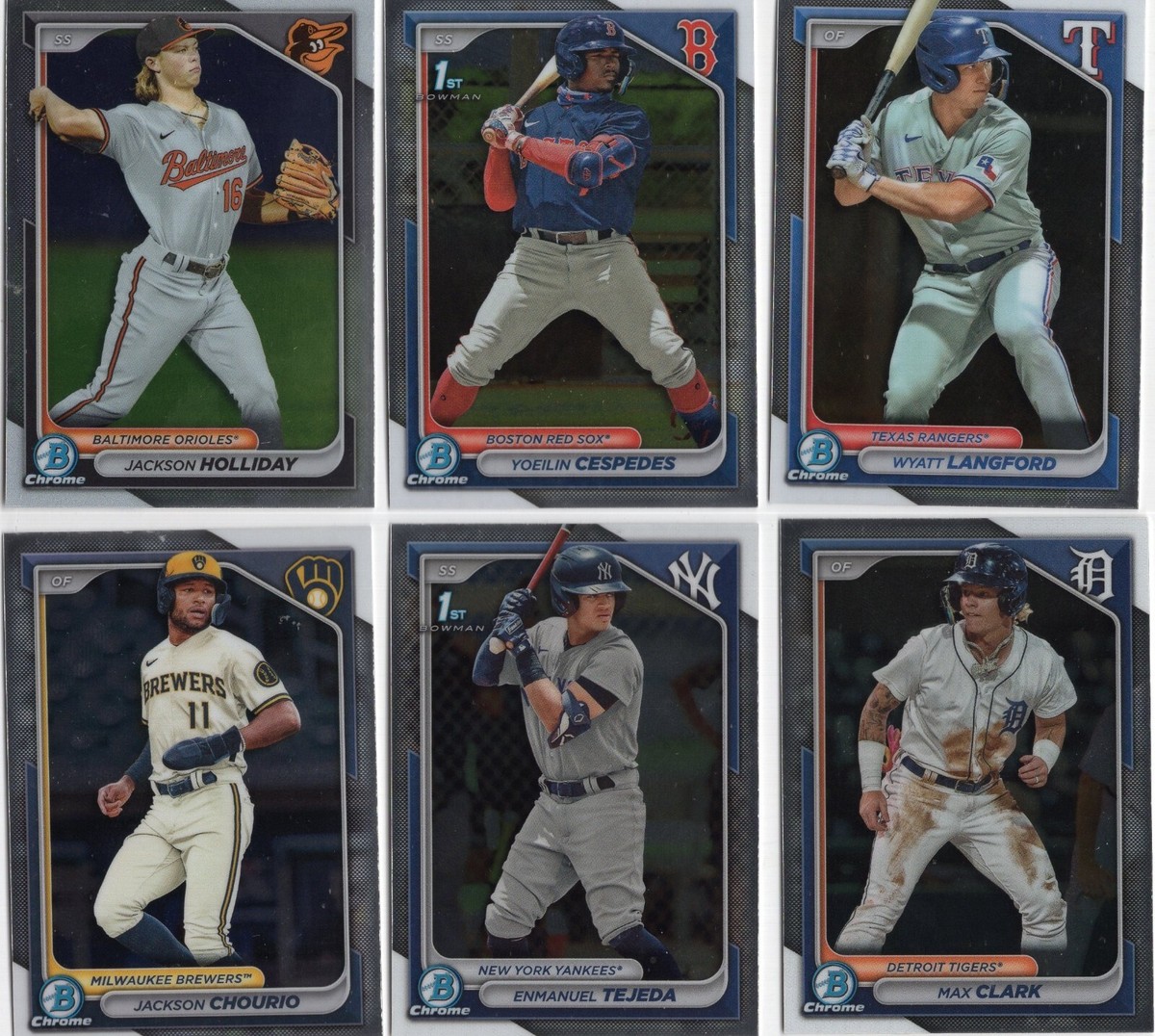 2024 Bowman Baseball Chrome Prospects Base & 1st Bowman Cards 2024 Bowman Baseball Chrome Prospects Base & 1st Bowman Cards