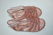 Toddler Girls Shoes MAUVE PINK GLITTER GEL SANDALS Strappy High Tops 7 8 9 10