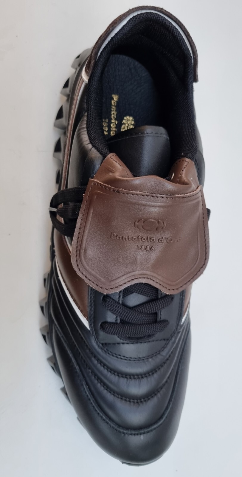 PANTOFOLA D’ORO PANTOFOLA D'ORO 1886 SNEAKERBALL UOMO Oxford Flat Nero Bianco Marrone UK 11.