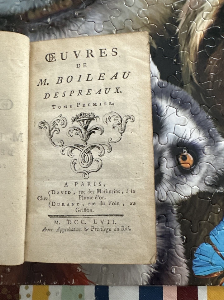 WORKS OF M.BOILEAM DESPREAUX-FIRST VOLUME-FRENCH EDITION - Image 3 of 4