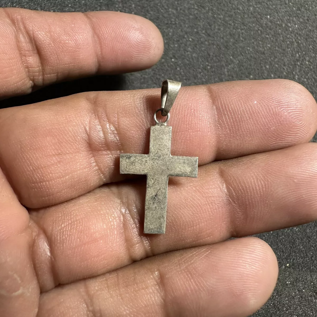 Sterling Silver 925 Cross Pendant Small 1 inch Stamped Mex On The