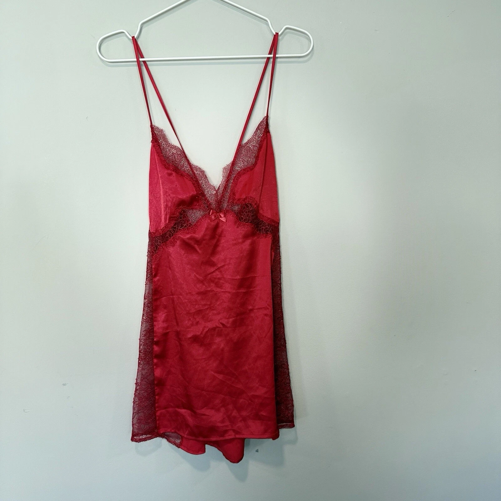 UNDERCOVER Abito Victoria's Secret rosso slip con ritagli in pizzo taglia large 1185