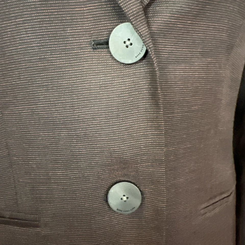 Blazer Boss Hugo Boss Jannami Lana Virgen Borgoña/Negro Talla 4 Foto 3 de 4