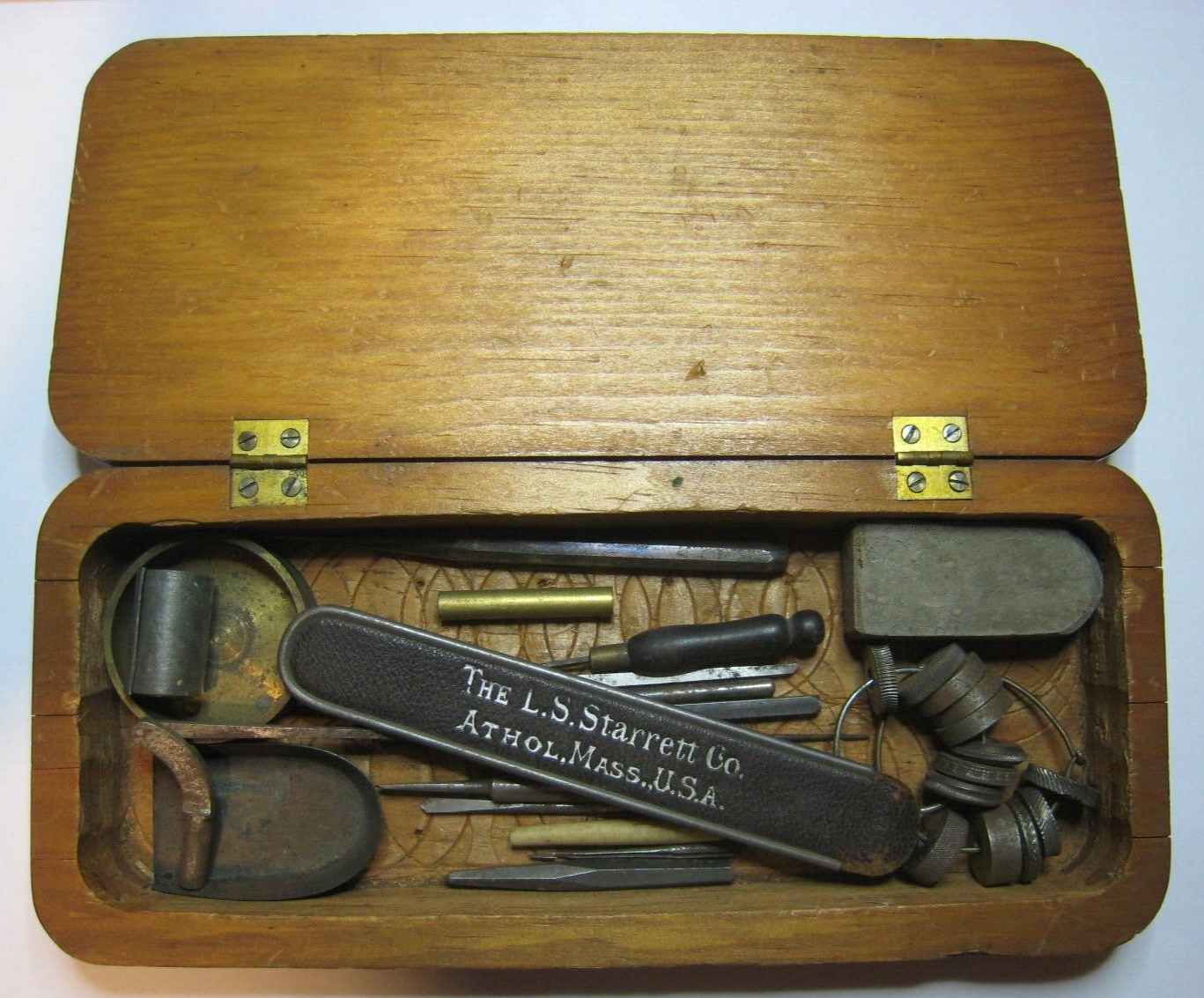 Lot of The L.S. STARRETT CO.  4” Thin Ruler in Case WITH OTHER TOOLS & BOX