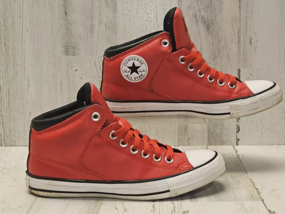 Sneakers da donna rosse Converse Chuck Taylor Street in pelle taglia 9 172904C