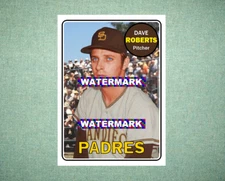 Dave Roberts San Diego Padres 1969 Style Custom Baseball Art Card