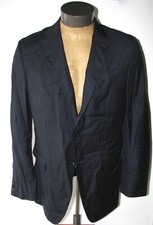 Banana Republic Men Navy Blue Pinstripe Modern Fit 2-Button Blazer Sportcoat 42R
