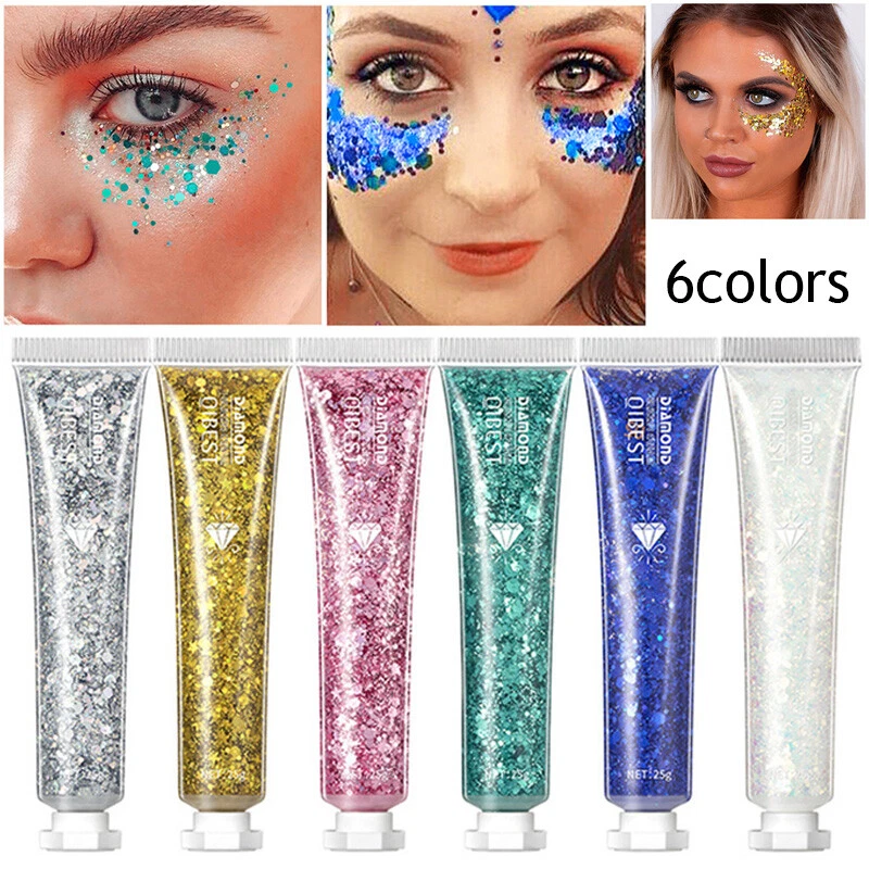 Glitter Sequins Gel Cream for Face Body Lip Eye Nail DIY Shinning Shadow Shimmer Gel Colorful 07 Sequins Gel