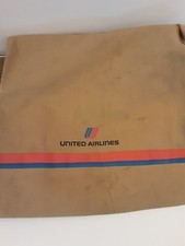 Vintage Tan United Airlines Large Duffle Bag 48" X 18" With Lock And Keys