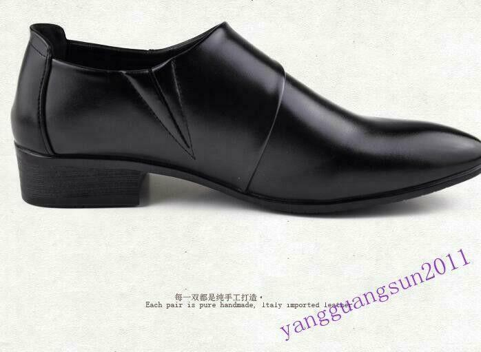 British Mens Dress Formal pointed toe slip on Business Wedding Shoes US