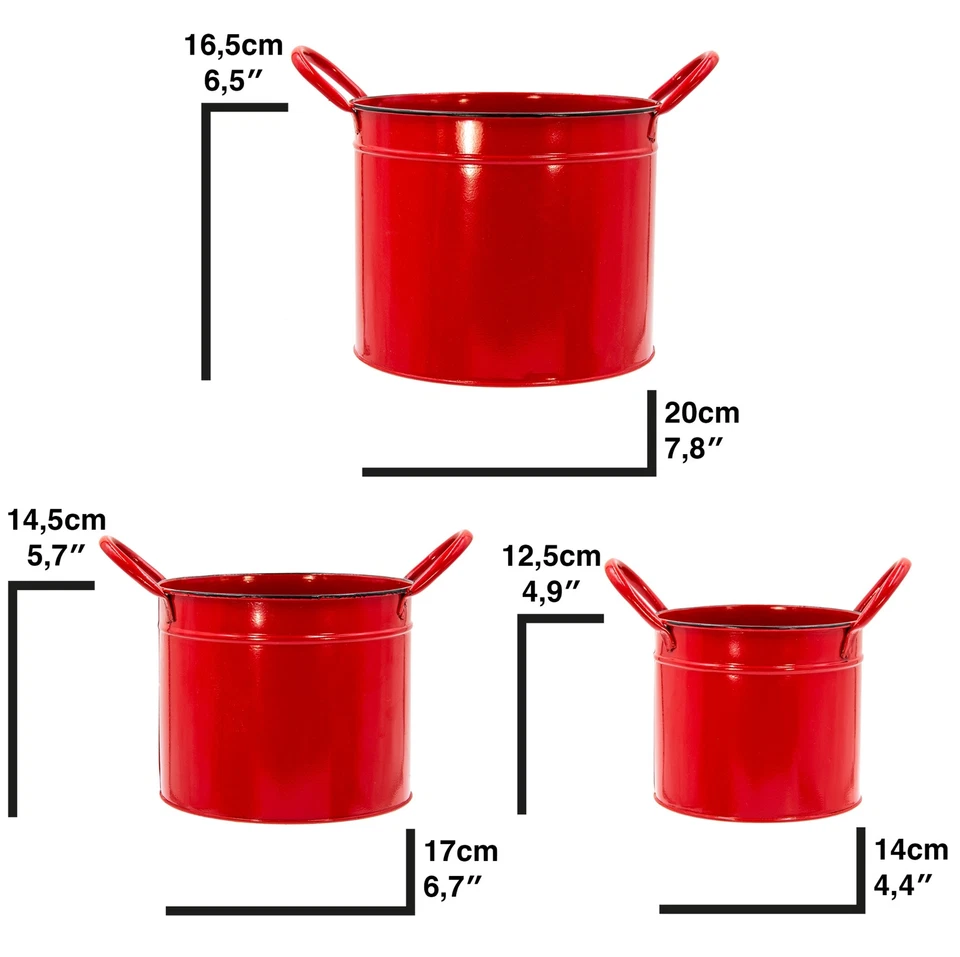 Blümelhuber 3 Deko Pflanzen Kübel Dekorative Eimer für Blumen und Kräuter - Bild 2 von 4