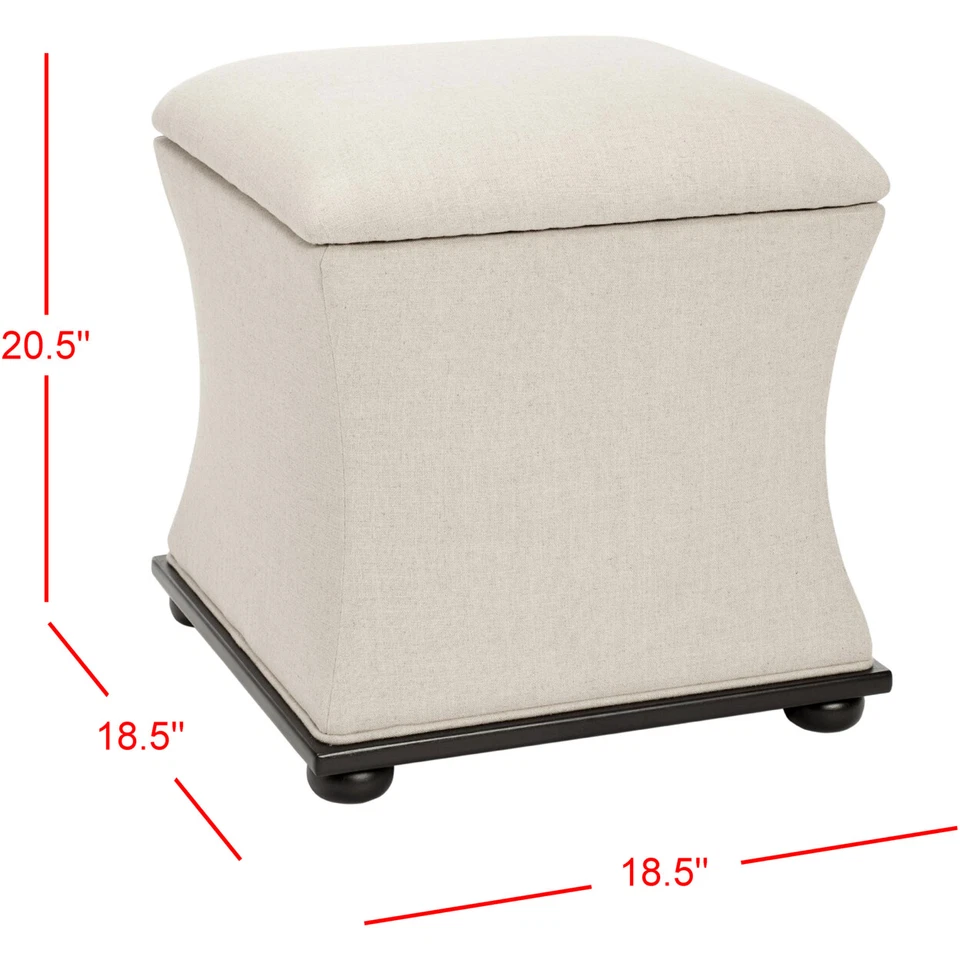 SAFAVIEH Maddox Armazenamento Otomano | Bege | - Imagem 3 de 4