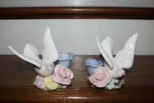Set of 2 Fitz and Floyd White Dove Taper Candleholders