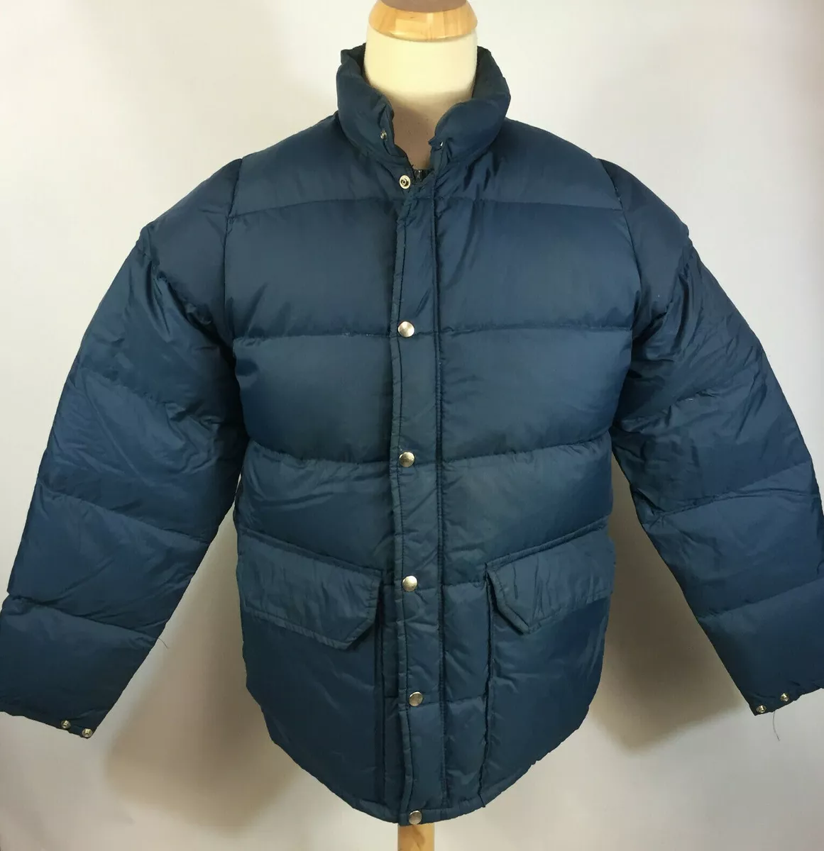 Vtg 60s 70s Rough N Ready Bubble Puff Puffer Goose Feather Down Coat Jacket L