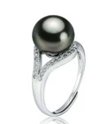HUGE 11-12MM NATURAL TAHITIAN GENUINE BLACK PERFECT PEARL RING SIZE ADJUSTABLE