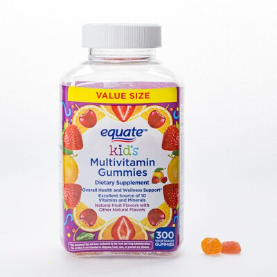 Equate Kid's Multivitamin Vegetarian Gummies Value Size, 300 count.+