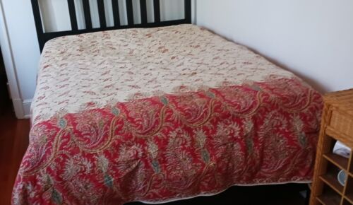 Vintage Ralph Lauren Mirabeau Paisley Border Floral Queen Comforter Bedspread - Afbeelding 1 van 11
