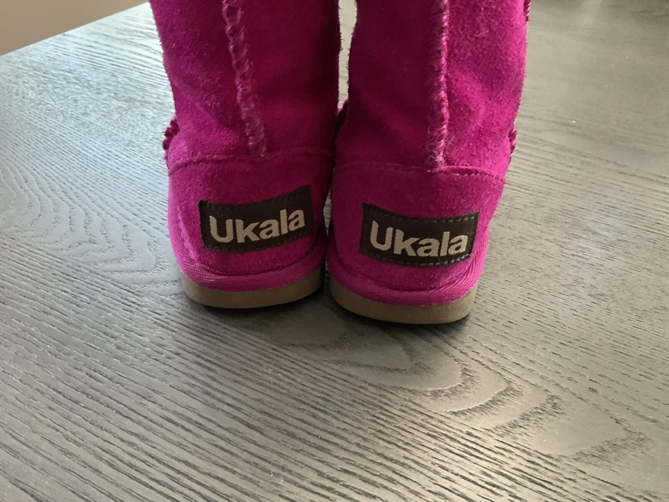 Botas Ukala by EMU Australia Niño Pequeño Talla K/E8 Gamuza/Lana Merino Rosa Foto 2 de 4