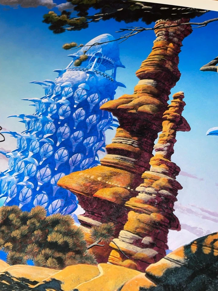 Póster SÍ Anderson Bruford Wakeman y Howe firmado a mano Jon Anderson Foto 2 de 4