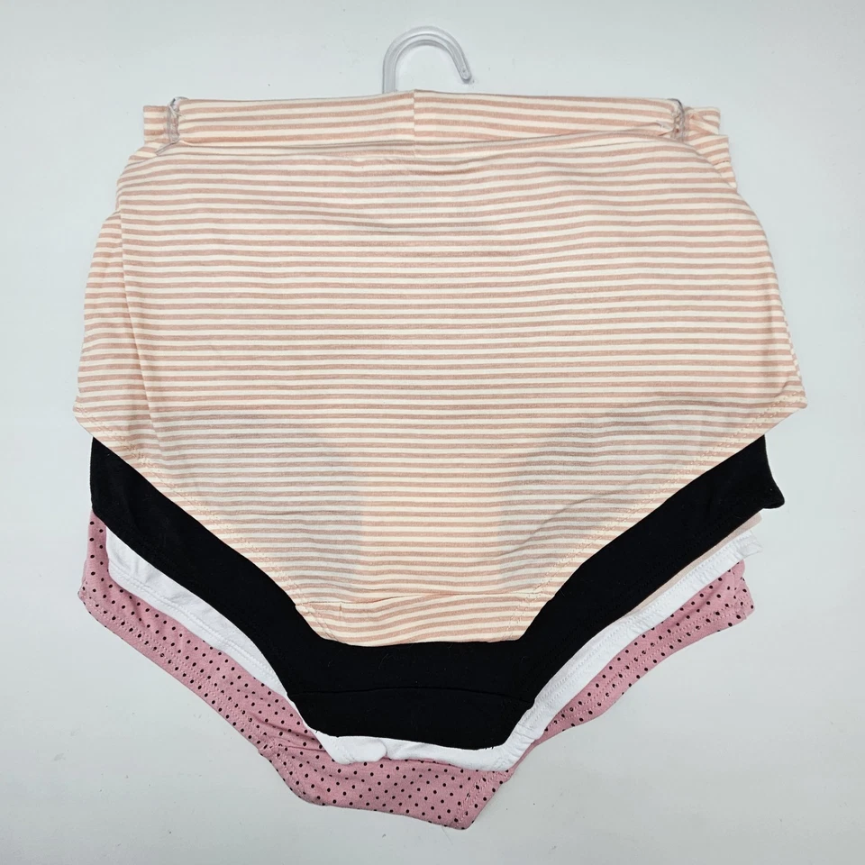 WARNERS 5 Pack Women's S M L Wide Waistband Cotton Briefs Pink Black Beige White - Image 3 of 4