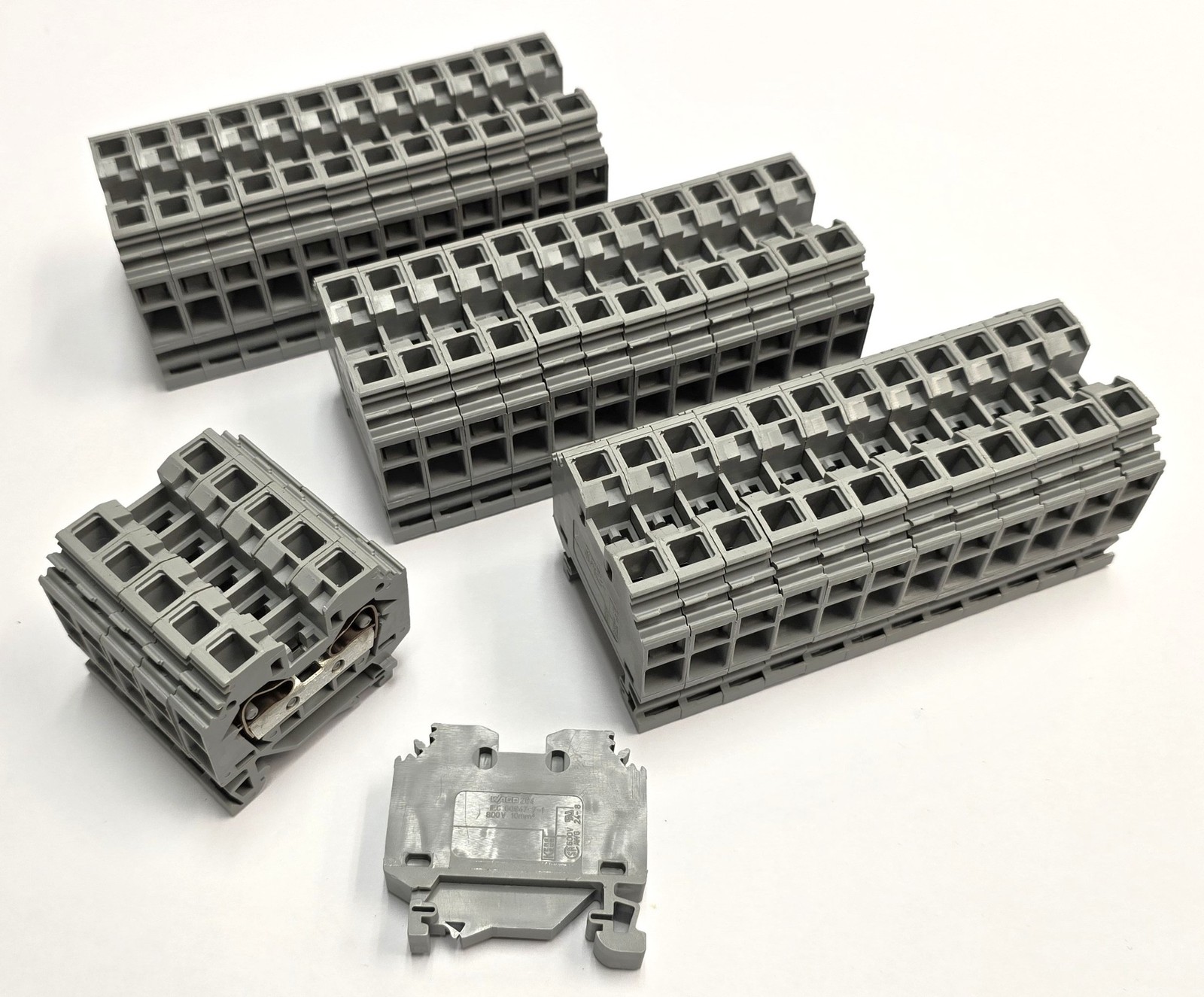 Wago 284-101 ( Lot of 42 ) Gray 24-8 AWG Terminal Blocks - New