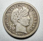 1892-O  BARBER DIME   VF/XF  BETTER DATE  #2351